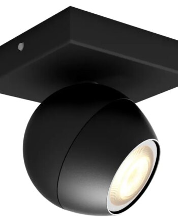 Philips Hue Buckram Hue Single Spot Black 1x5w 230v White Ambience