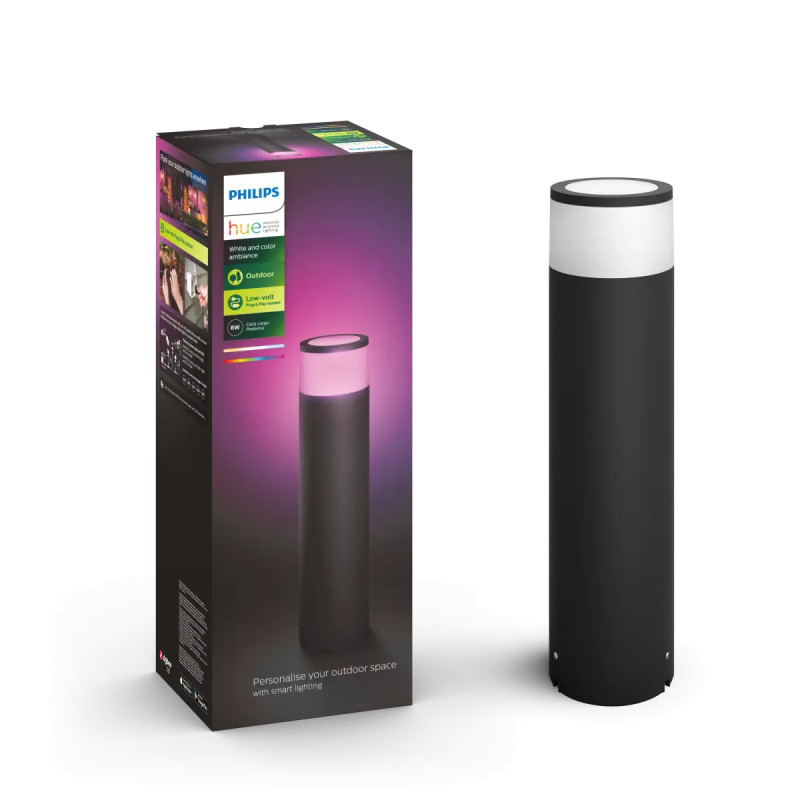 Philips Hue Calla White And Color Ambiance Høj Bedlampe Sort 8w Extension