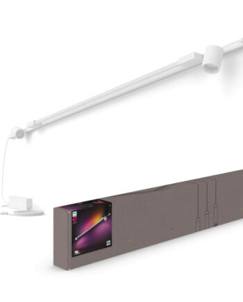 Philips Hue Perifo Vægskinnesæt Hvid Med   Cylinder Spots Og Lysbar