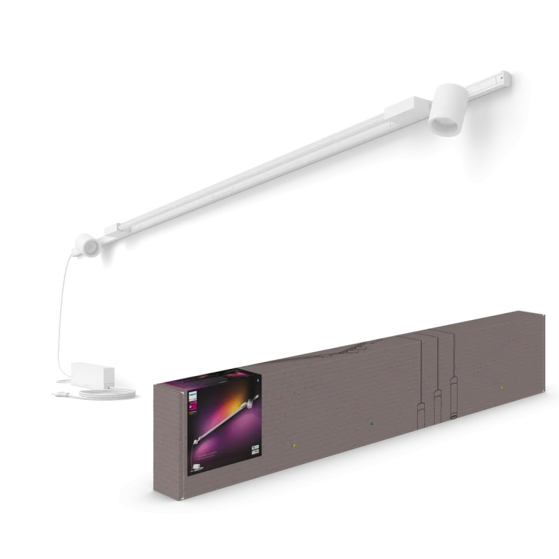 Philips Hue Perifo Vægskinnesæt Hvid Med Cylinder Spots Og Lysbar
