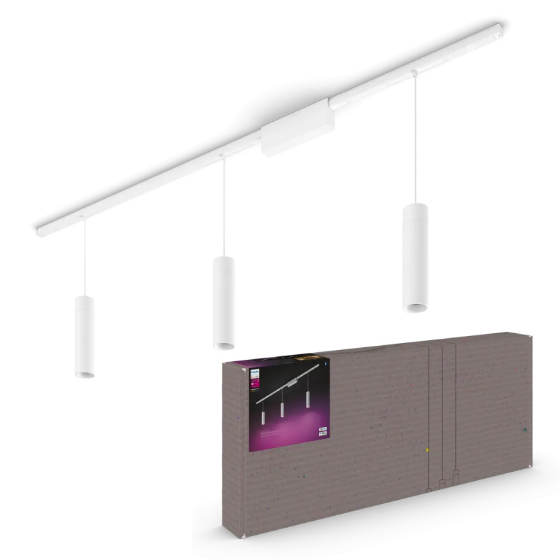 Philips Hue Perifo White And Color Ambiance Loftskinnesæt Hvid Med Cylinder Pendler