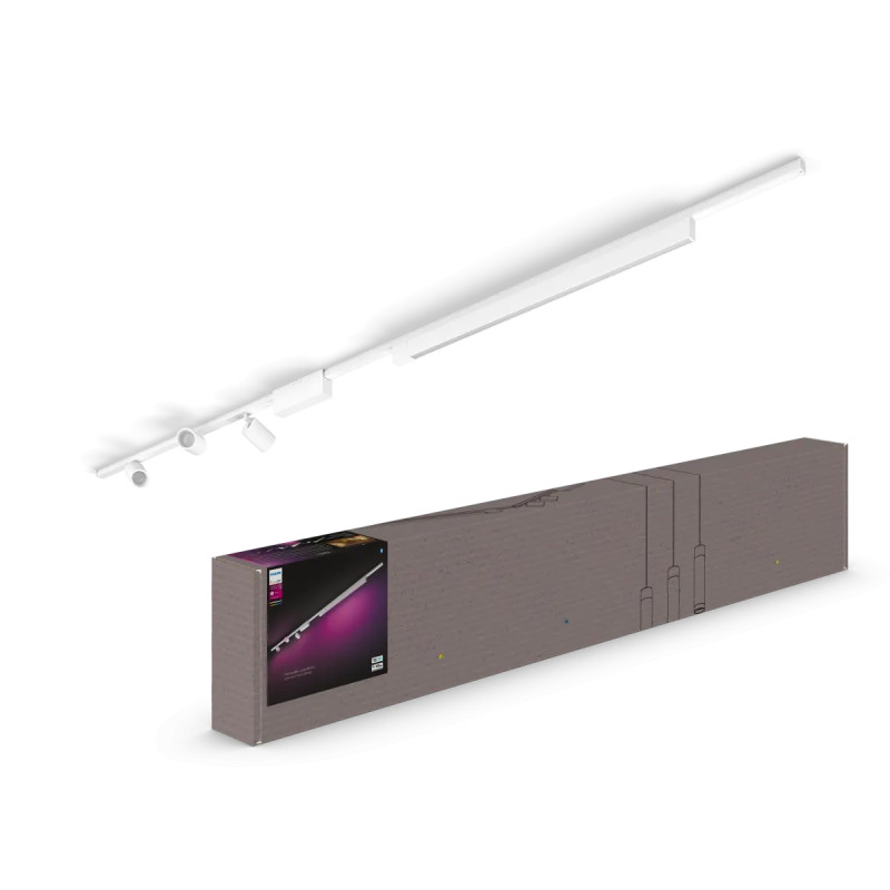 Philips Hue Perifo White And Color Ambiance Loftskinnesæt Hvid Med Cylinder Spots Og Lysbar