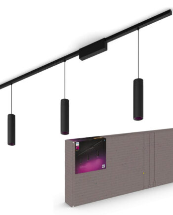 Philips Hue Perifo White And Color Ambiance Loftskinnesæt Sort Med   Cylinder Pendler