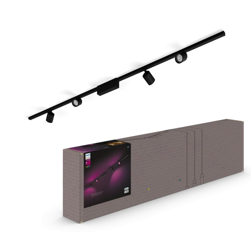Philips Hue Perifo White And Color Ambiance Loftskinnesæt Sort Med Cylinder Spots