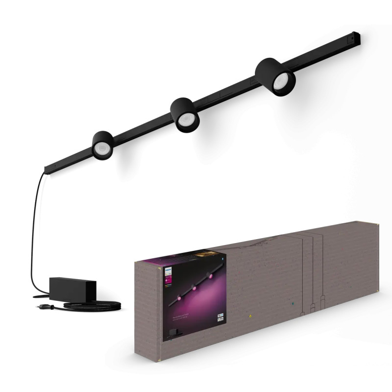 Philips Hue Perifo White And Color Ambiance Loftskinnesæt Sort Med Cylinder Spots