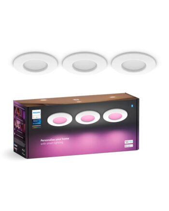 Philips Hue Slim White And Color Ambiance Indbygningsspot Hvid ø90 Mm  -pak