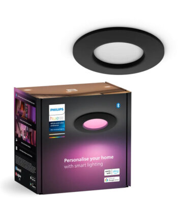 Philips Hue Slim White And Color Ambiance Indbygningsspot Sort ø90 Mm