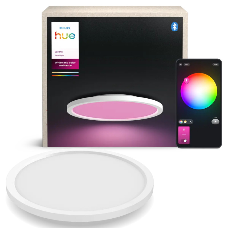 Philips Hue Surimu White And Color Ambiance Rundt Led Panel Hvid ø395 Mm 40w