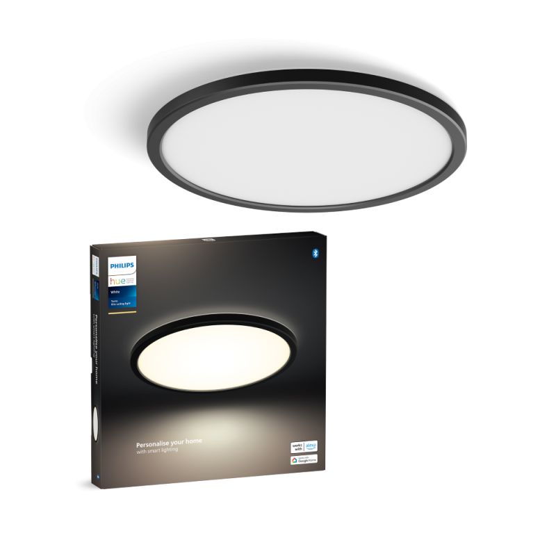 Philips Hue Tento Hue   Slim Loftlampe Rd   Sort ø30 Loftlampe White