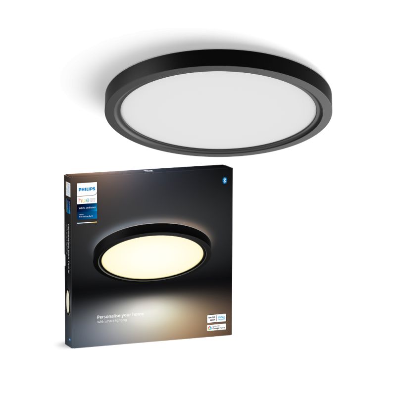 Philips Hue Tento Hue Wa Slim Loftlampe Rd   Sort ø30â  Loftlampe White Ambiance