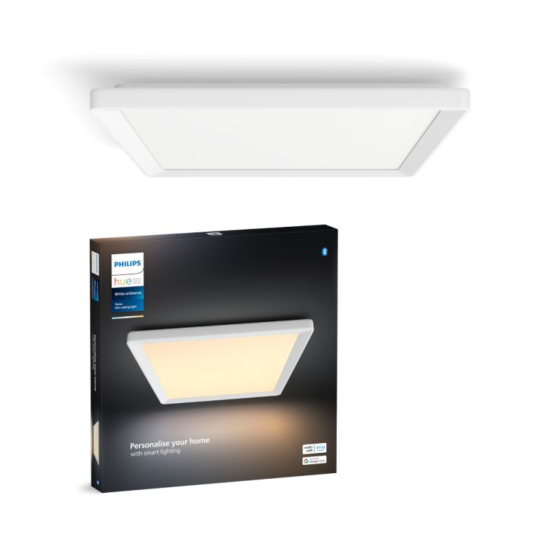 Philips Hue Tento Hue Wa Slim Loftlampe Sq   Hvid Loftlampe White Ambiance