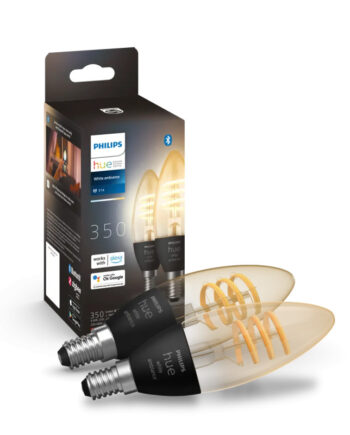 Philips Hue White Ambiance Filament Kertepære E14   6w Bluetooth  -pak