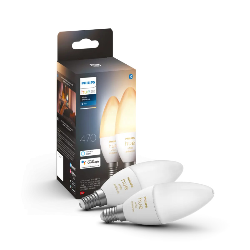 Philips Hue White Ambiance Kertepære E14 -pak