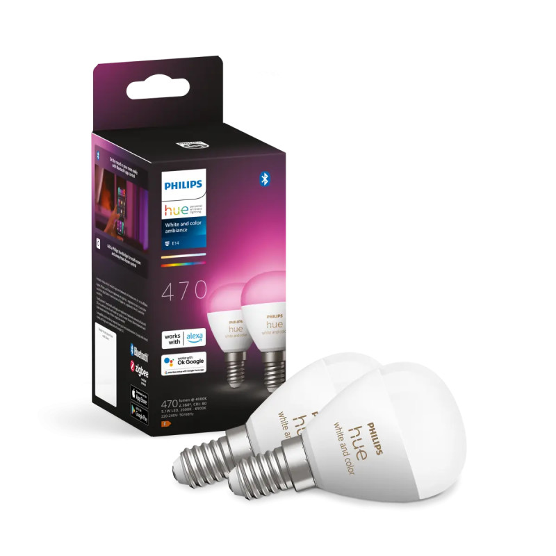 Philips Hue White And Color Ambiance E14 Kronepære 1w Bluetooth -pak