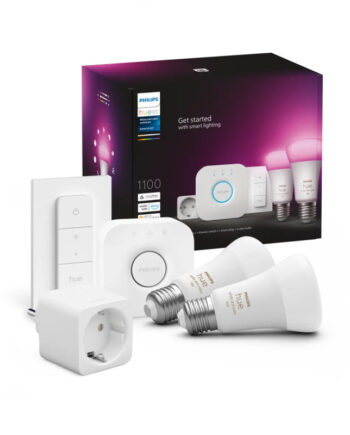 Philips Hue White And Color Ambiance E27 Startsæt 1100 Lm Med   Pærer  Bridge  Smart Plug Og Dimmer Switch