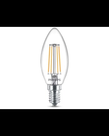 Philips Ledclassic Kerte Filament  40w  E14  Varm Hvid  Klar Ikke Dæmpbar   -stk  8718696775035