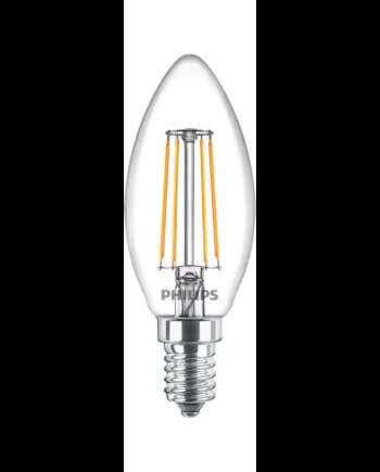 Philips Ledclassic Kerte Filament  40w  E14  Varm Hvid  Klar Ikke Dæmpbar   -stk  8718699664909