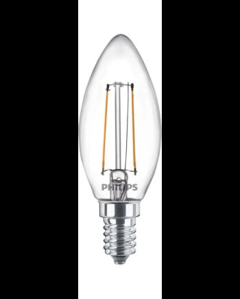 Philips Ledclassic Kerte Filament  25w  E14  Varm Hvid  Klar Ikke Dæmpbar   -stk  8718699664985