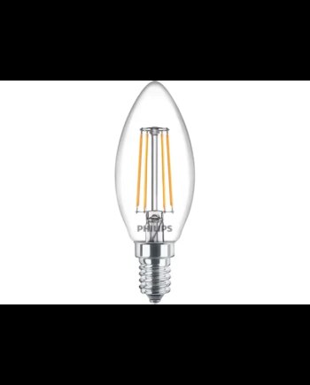 Philips Ledclassic Kerte Filament  40w  E14  Varm Hvid  Klar Ikke Dæmpbar   -stk  8718699665562
