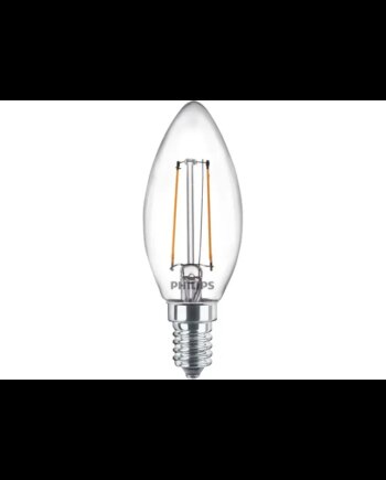 Philips Ledclassic Kerte Filament  25w  E14  Varm Hvid  Klar Ikke Dæmpbar   -stk  8718699665388