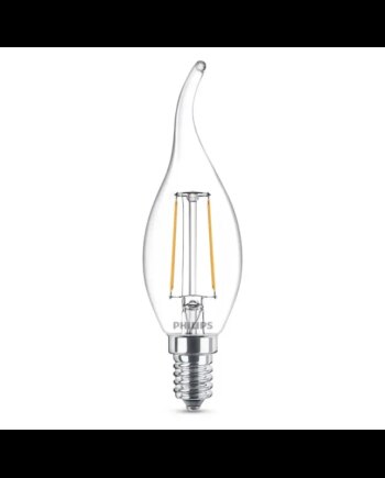 Philips Ledclassic Filament 25w Bøjet Top E14 Varm Hvid Klar Ikke Dæmpbar    Stk 8718696573877