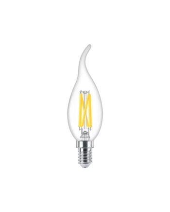 Philips Ledclassicfilament  40w Kerte Med Bøjet Top E14   Varm Hvid Klar Dæmpbar    Stk 8718699645984