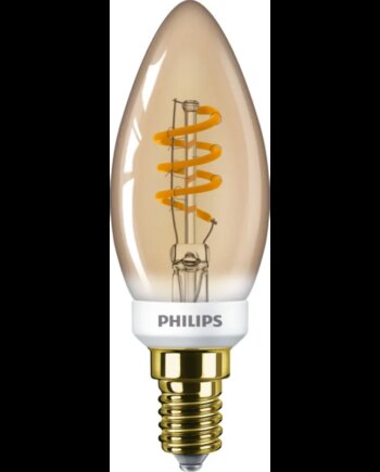 Philips Led Classic Spiral Filament  15w Kerte E14   Guld Dæmpbar   Stk 8718699676131
