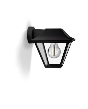 Philips Mygarden Alpenglow Down Væg Lanterne Sort 1x60w  8718696158159