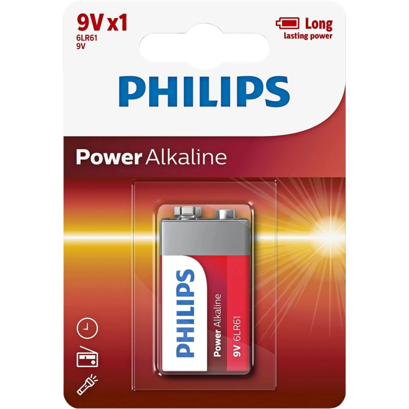 Philips Power Alkaline 9v 6lr61p1b-10