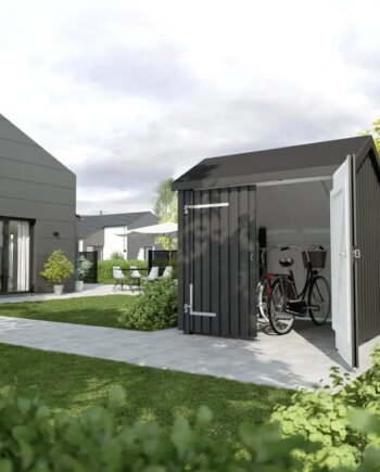 Plus Cykelskur     Mâ    Modul   Dobbeltdør Inkl  Tagpap Alulister 1675605-