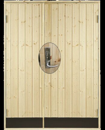 Plus Dobbelt Udhusdør Panel Inkl  Karm Montagesæt Hu 127     197   Cm  393590-