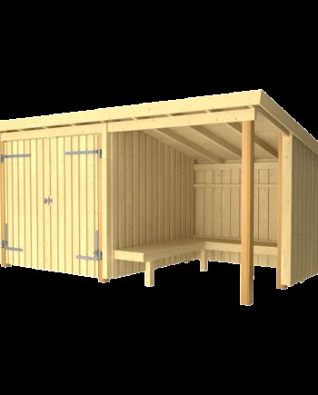 Plus Nordic Bålhytte     Mâ    Moduler   Dør Udv  Grundmål: Bxlxh 432x218x169 220 Cm 168583-