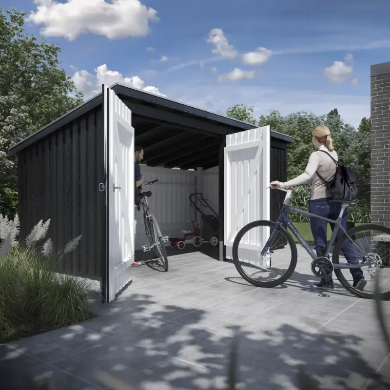 Plus Nordic Multi Havehus     Mâ    Moduler   Dobbeltdør Og Lukket Front Inkl  Tagtap Alulister Stolpefødder 1685816-