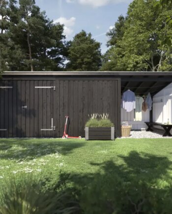 Plus Nordic Multi Havehus 14 Mâ    Moduler   Dobbeltdør Og Lukket åben Front Inkl  Tagpap Alulister 1685915-