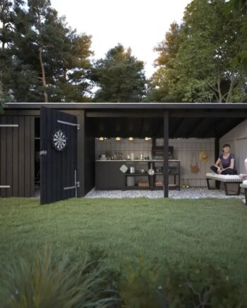 Plus Nordic Multi Havehus 14 Mâ    Moduler   Dobbeltdør Og åben Front Inkl  Tagpap Alulister 1685905-