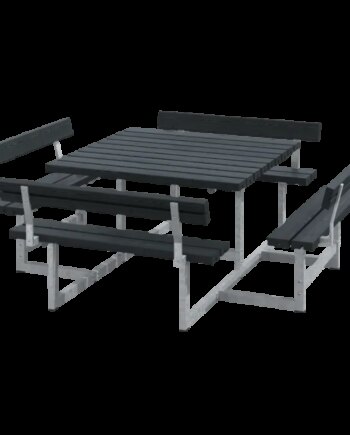 Plus Picnic Bord Bænkesæt     Ryglæn 224 Cm Sort 188812-15