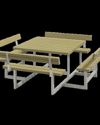 Plus Picnic Bord Bænkesæt     Ryglæn 224 Cm Trykimprægneret 188812-