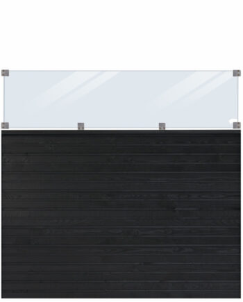 Plus Plank Byg-selv Plankeværk   Glas 174x163cm Sortgrundet 17779-15