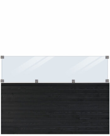 Plus Plank Byg-selv Plankeværk   Glas 174x125cm Sortgrundet 17778-15