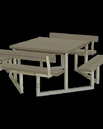 Plus Twist Bord Bænkesæt     Ryglæn 204 Cm Gråbrun 187811-18