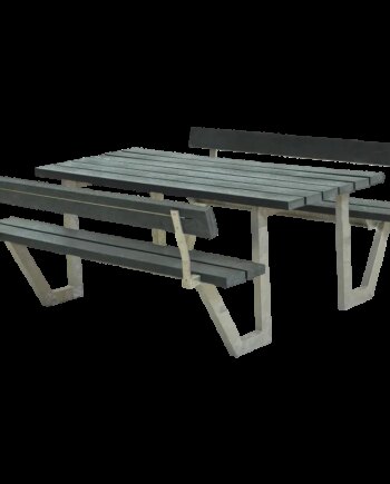 Plus Wega Bord Bænkesæt     Ryglæn 177 Cm Retex Grå 187712-38