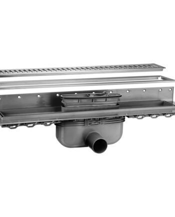 Purus Afløbsrendesæt 900mm Rib 50mm Vandret     Vandlås  Rist