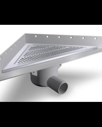 Purus Hjørneafløb Sampak Vandret ø50mm Med Rib Rist