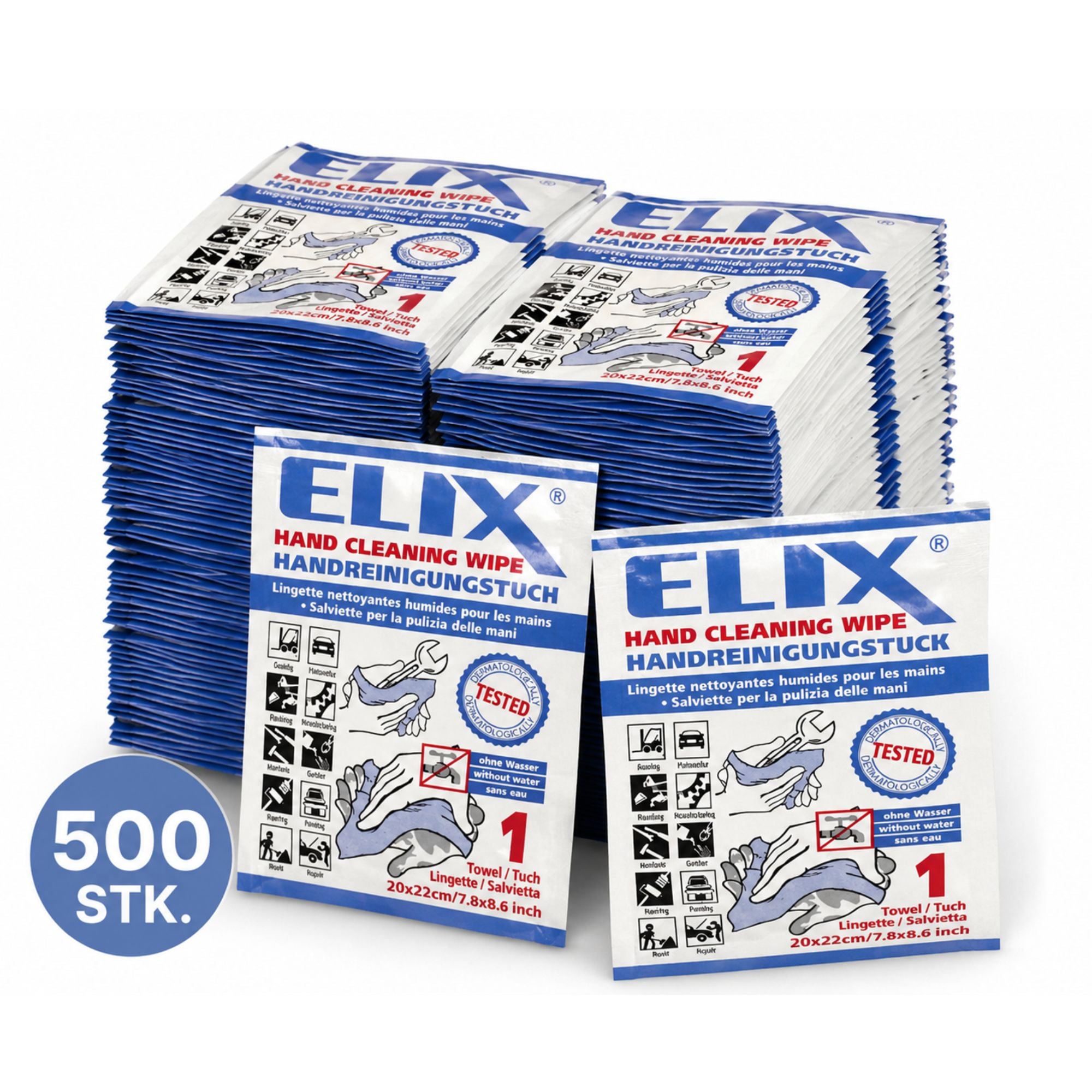 Renseserviet Til Værksted Elix Hand Cleaning Wipes 500 Stk