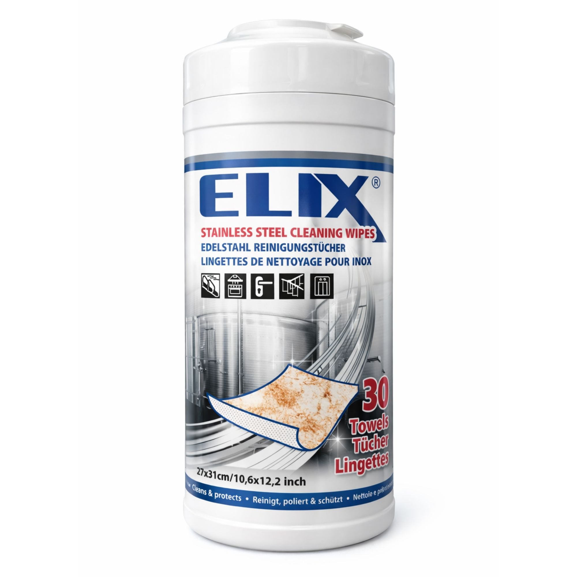 Renseservietter Til Rustfrit Stål Elix Cleaning Wipes 30 Stk