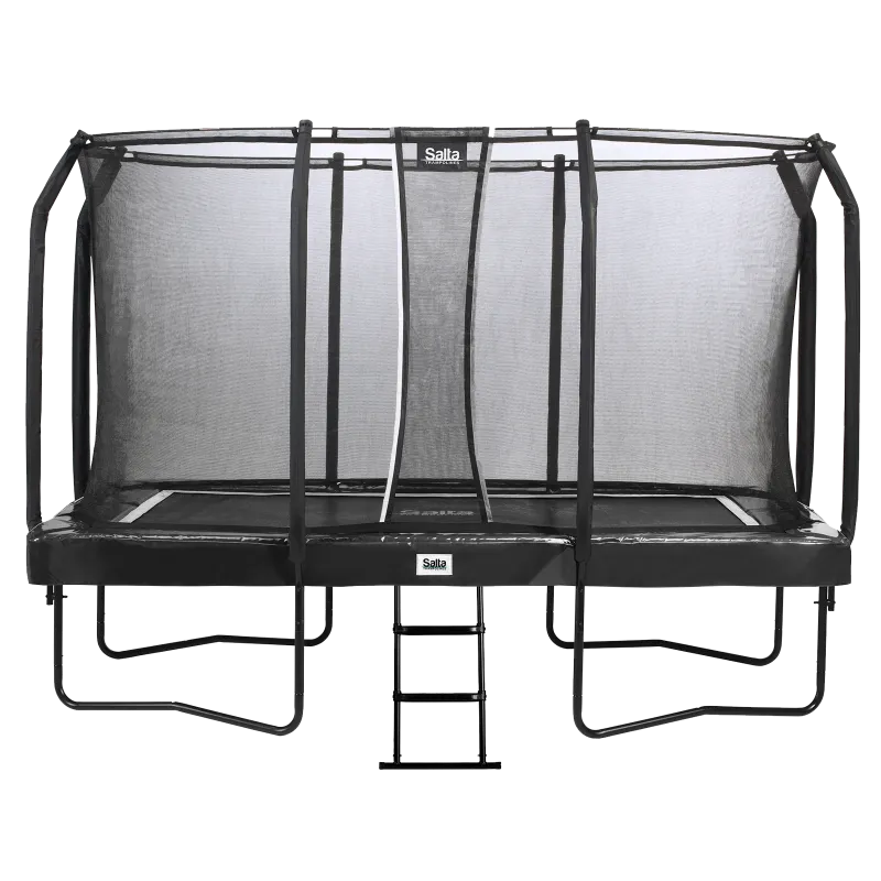 Salta Trampolin First Class Rektangulær 366x214 Cm  Sort Inkl  Stige   Sikkerhedsnet 805-825