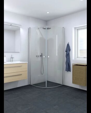 Scanbad Brusedør     200cm Halvrund 99-101 Cm Satin Klar