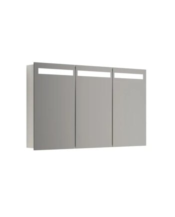 Scanbad Multo Spejlskab Global Lys   Top     Låger 70x120 Cm  Hvid Mat