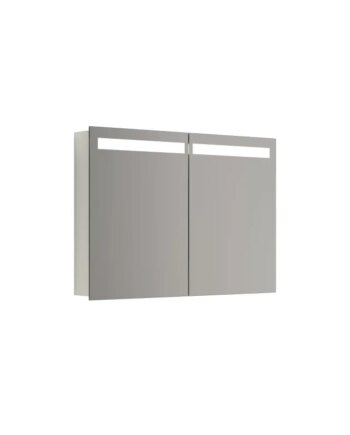 Scanbad Multo Spejlskab Global Lys   Top     Låger 70x100 Cm  Hvid Mat