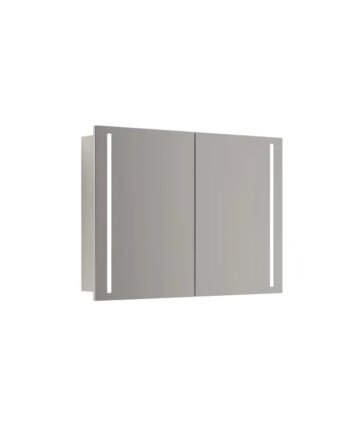 Scanbad Multo Spejlskab Integreret Lys      Låger 70x100 Cm  Hvid Mat